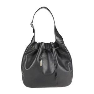 Gucci Vintage - Leather Drawstring Shoulder Bag - Black - Leather Handbag